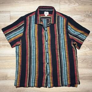 BDG multi striped Eli camp shirt Size Small